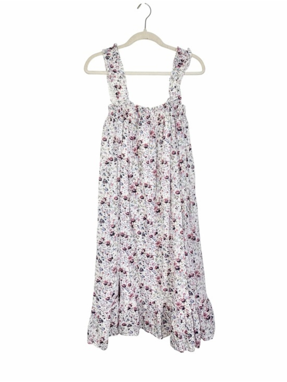 Fox in Gown Floral Cotton Boho Peasant Dress Small Cottagecore Romantic Maxi
